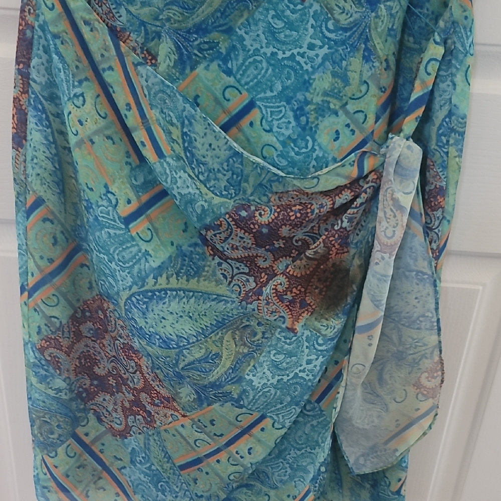 Chic Blue Patterned Mini Dress - image 5